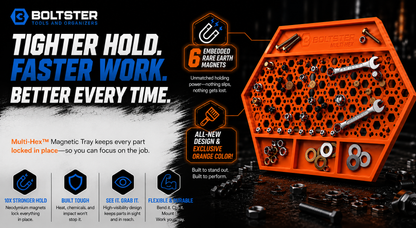 COMING SOON BOLTSTER MULTI-HEX® — Magnetic Fastener & Small Parts Organizing Tray